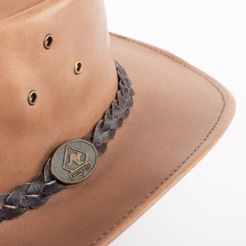 Wiggo cowboyhatt i cognac oxläder - Scippis