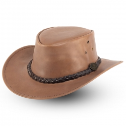 Wiggo cowboy hat - cognac okselæder - 5H78 - Freja skind