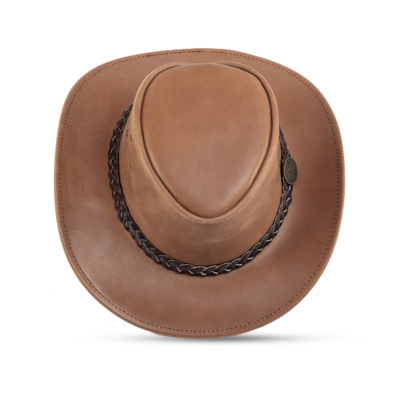 Wiggo cowboyhatt i cognac oxläder - Scippis