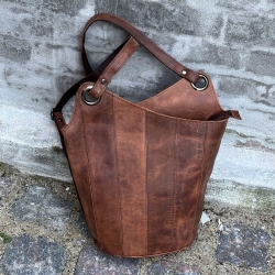 Carina rygsæk - brun bøffellæder - Dame - Leather design - Freja skind