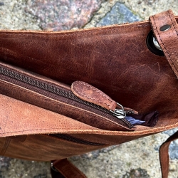 Carina rygsæk - brun bøffellæder - Dame - Leather design - Freja skind