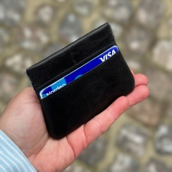 Madsen klemmepung med kortholder - Sort - Leather design