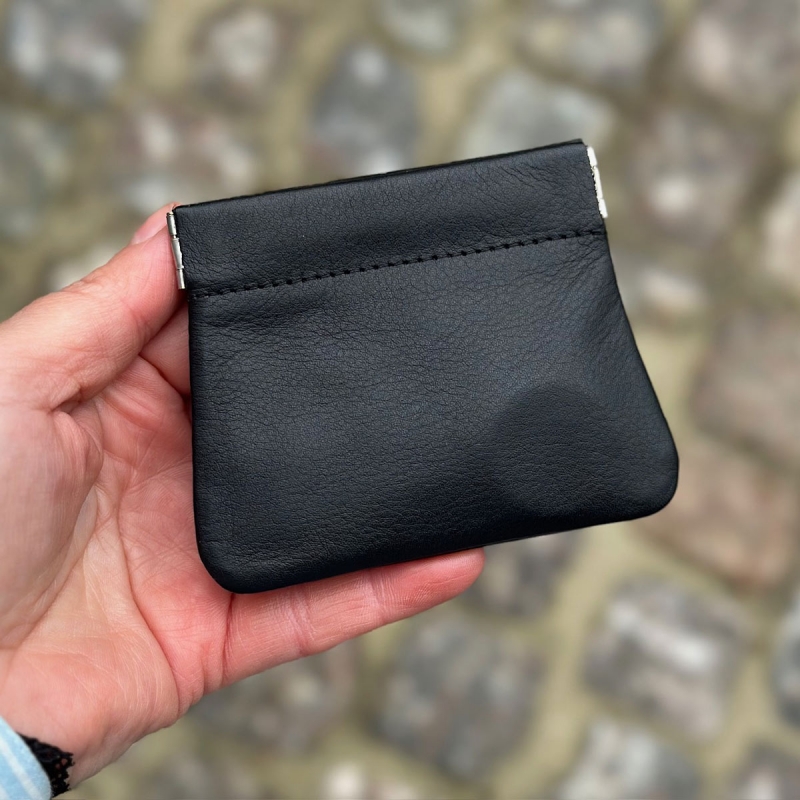 Madsen klemmepung med kortholder - Sort - Leather design