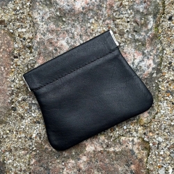 Møller klemmepung - sort kalveskind - Leather design - Freja skind