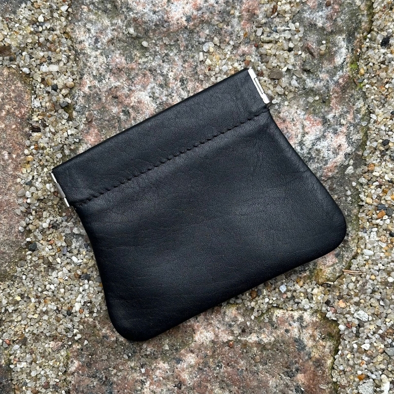 Møller klemmepung - sort kalveskind - Leather design - Freja skind