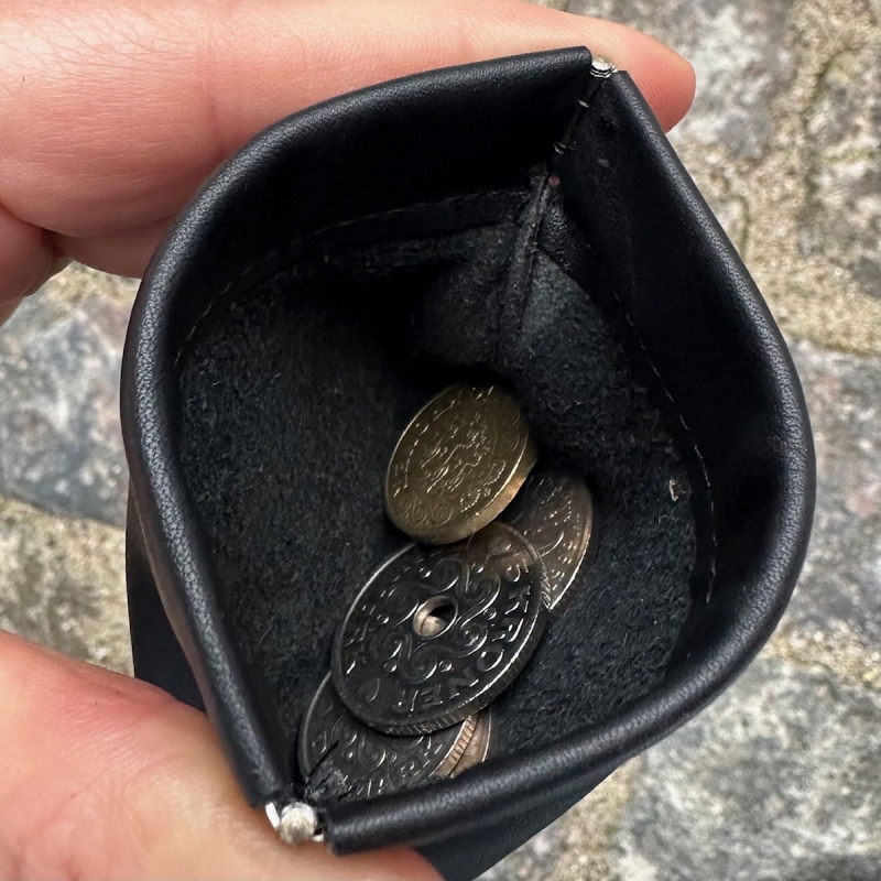 Møller klemmepung - sort kalveskind - Leather design - Freja skind