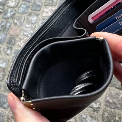 Nielsen klemmepung med fold ud - Leather design - Freja skind