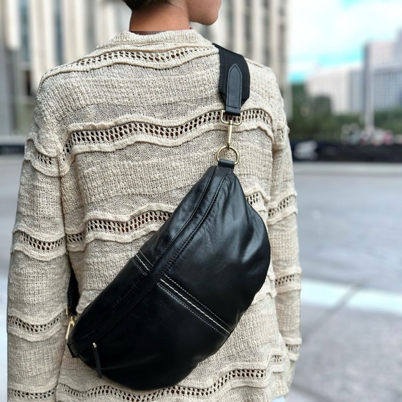 Sort Fie bumbag i blød skind - BTF-CPH - 180013 - Freja skind