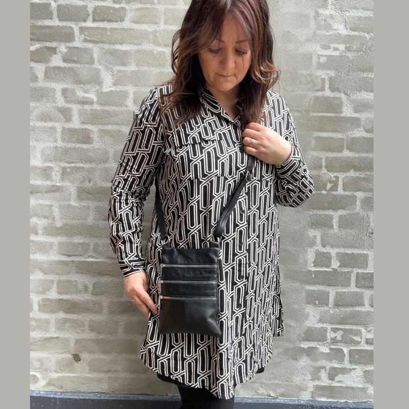 sort Andrea crossover taske - Freja skind