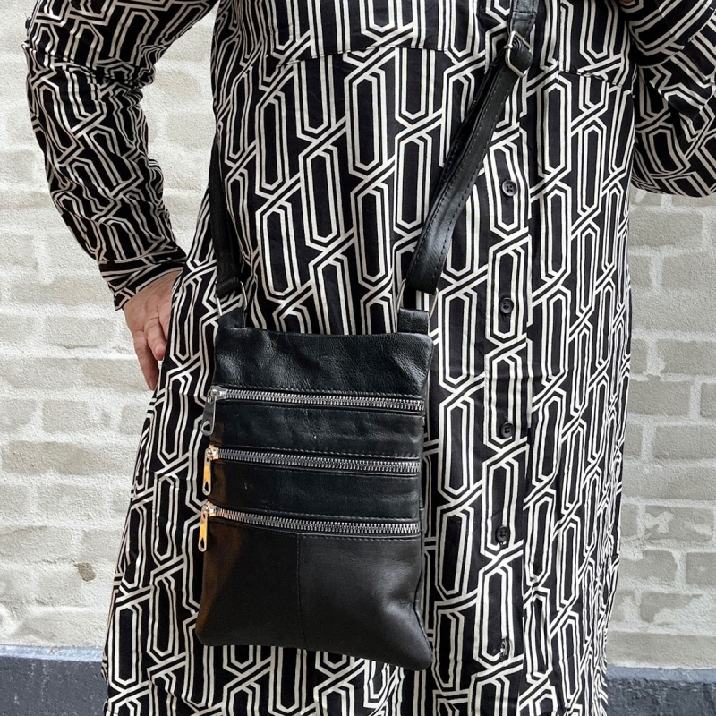 sort Andrea crossover taske - Freja skind