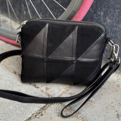 Zena skuldertaske og clutch - to i en - kombi af ruskind og skind - Orchid 18236 - Freja skind