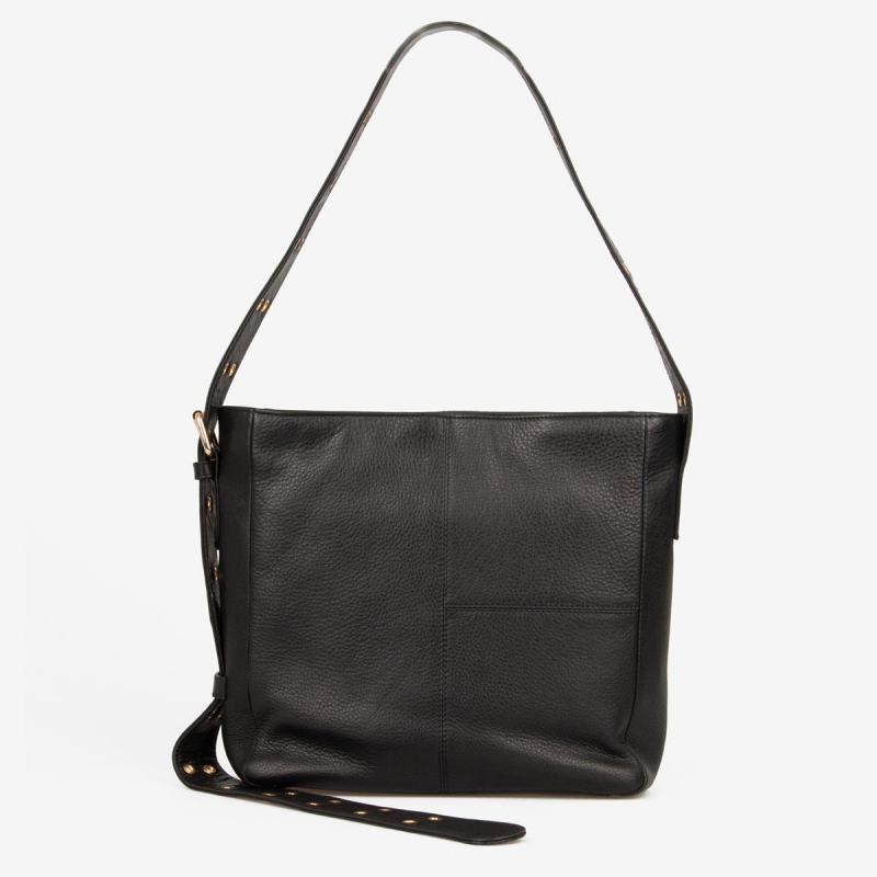 Sort Payton skuldertaske - Treats - 282413  - Freja skind