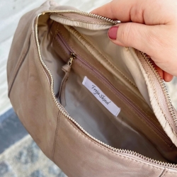 Stor Beige Silja bumbag - Blød lammeskind - Freja skind