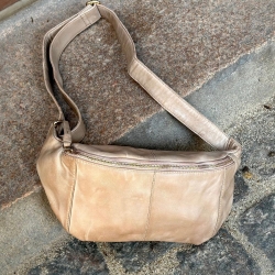 Stor Beige Silja bumbag - Blød lammeskind - Freja skind