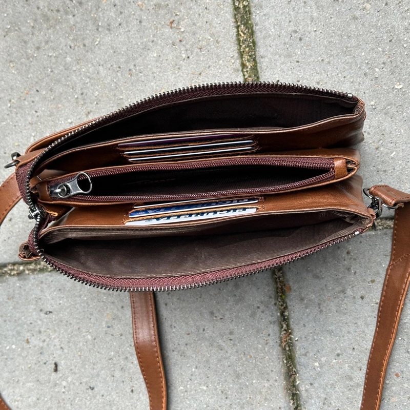 Napoli crossbody taske i blød skind - Freja skind