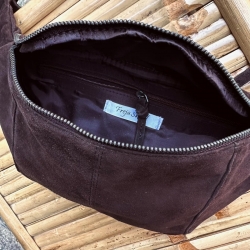 Silja bumbag - Mørk brun ruskind - Freja skind