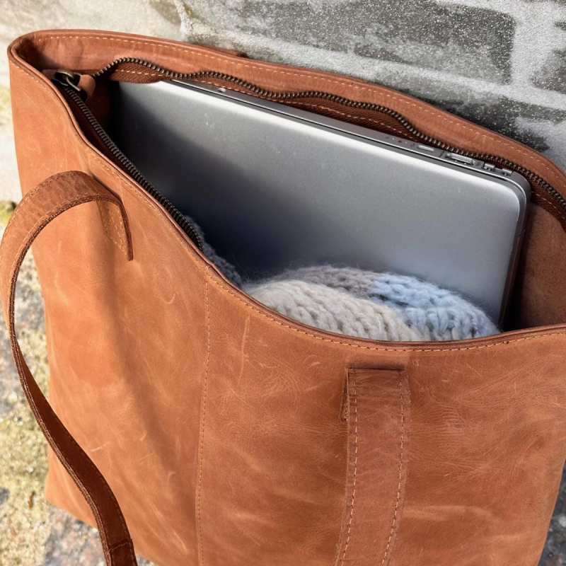 Valencia shopper i bøffellæder - Freja skind