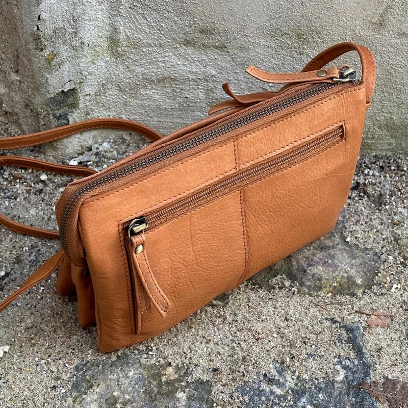Cognac Ulla crossbody taske - Treats - 282402 - Freja skind