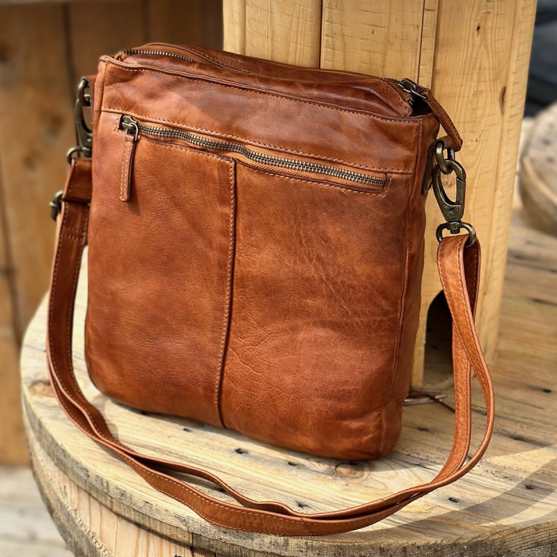 Maryland crossover taske - cognac læder - Montana 272323