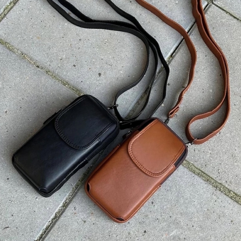 Cali mobilhanger i læder  - rejsetaske - Freja skind