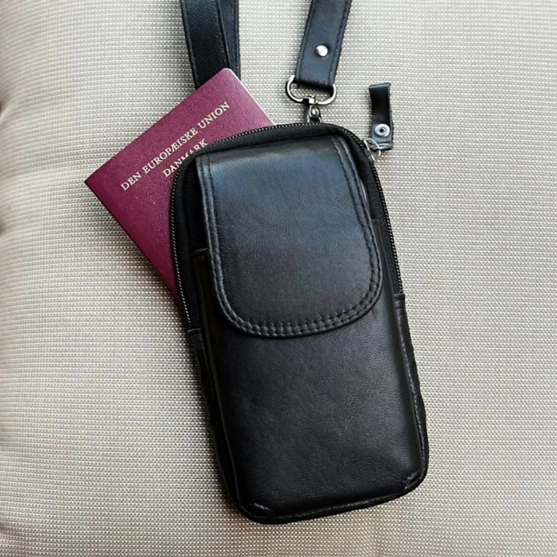 Cali mobilhanger i læder  - rejsetaske - Freja skind