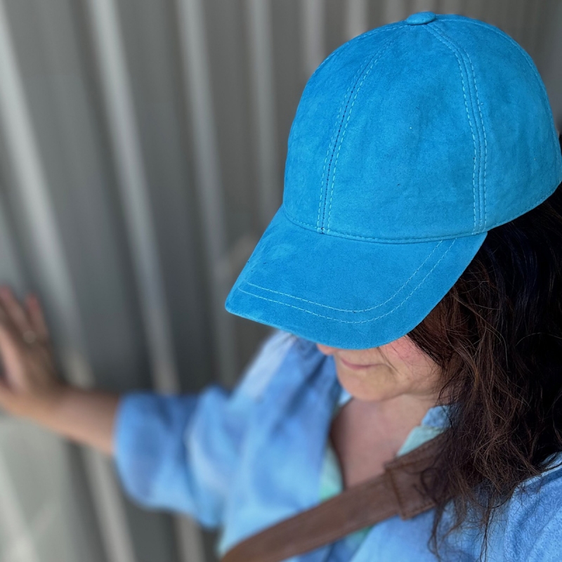 Turkis dame ruskinds cap - Freja skind