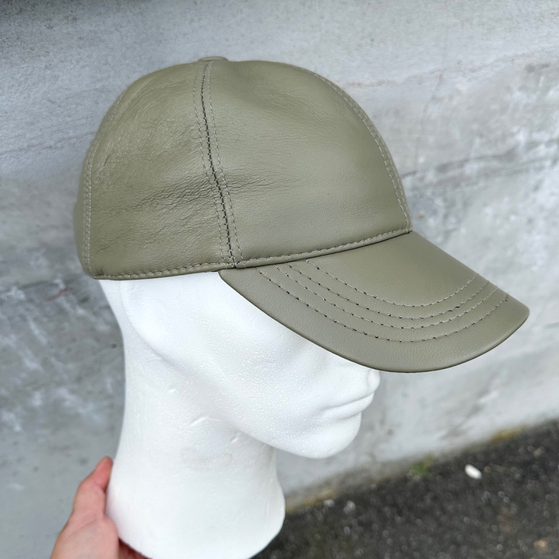 skindcap i støvet grøn blød lammeskind