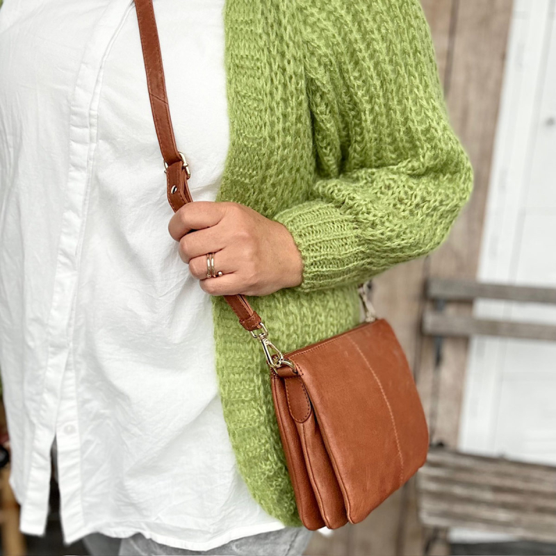 Litzy skindtaske - i blød cognac skind  - Treats - 282441