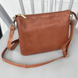 Litzy skindtaske - i blød cognac skind  - Treats - 282441