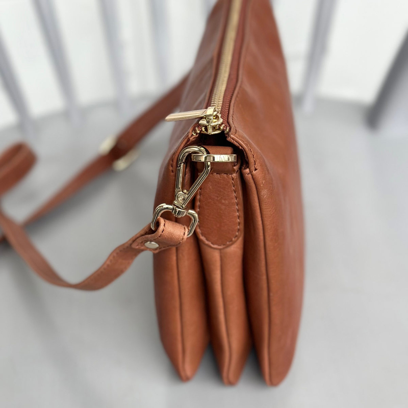 Litzy skindtaske - i blød cognac skind  - Treats - 282441
