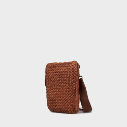 Aurora crossbody taske med flet - cognac  -Montana - 272300