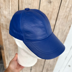 Blå skindcap herre - Freja skind