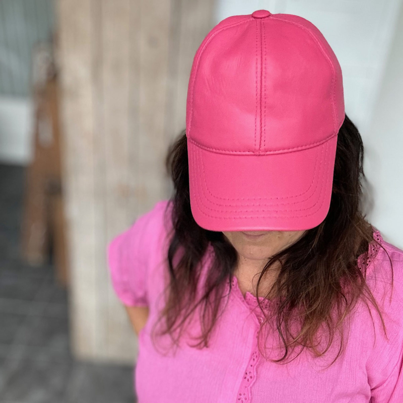 Pink skindcap - dame  - Freja skind