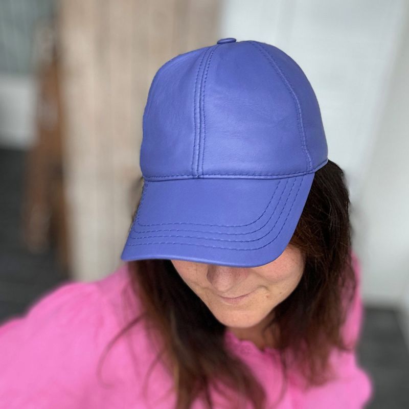 denim blå skindcap - dame - Freja skind