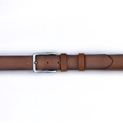 Mulsane herrebælte i blød patineret cognac læder - Freja skind