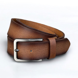 Mulsane herrebælte i blød patineret cognac læder - Freja skind