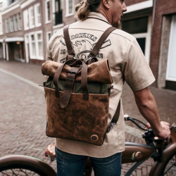 Almere rygsæk med pc rum og rulletop - læder - Leather design IL 1701