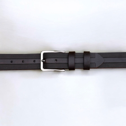 Silverstone herrebælte med præget mønster - Sort kernelæder - Freja skind