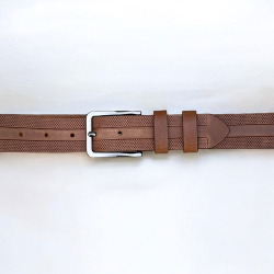 Silverstone herrebælte med præget mønster - Sort kernelæder - Freja skind