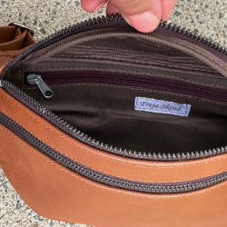 Cognac Sarah bumbag i blød lammeskind - Freja skind