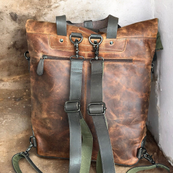 Almere rygsæk med pc rum og rulletop - læder - Leather design IL 1701