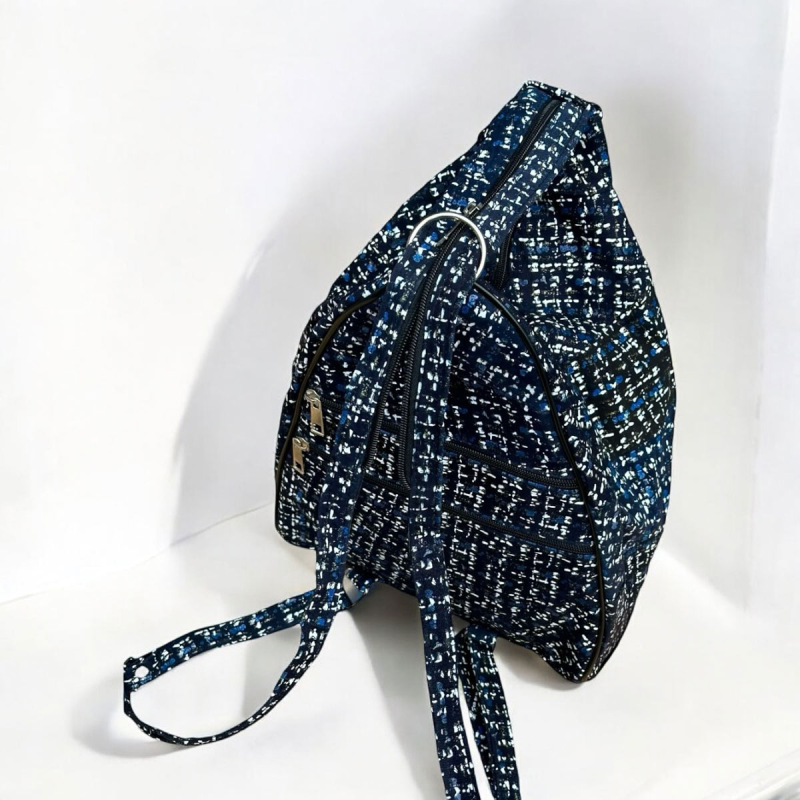 Mønstret rygsæk i blød lammeskind - Freja skind