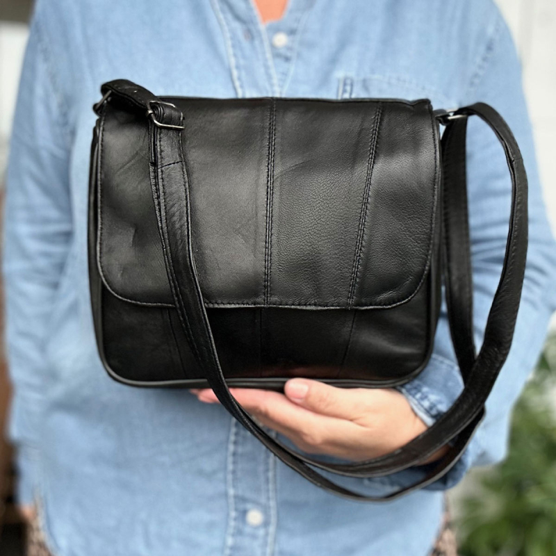 Sort Lissy skindtaske - Freja skind Sort Lissy skindtaske - Freja skind