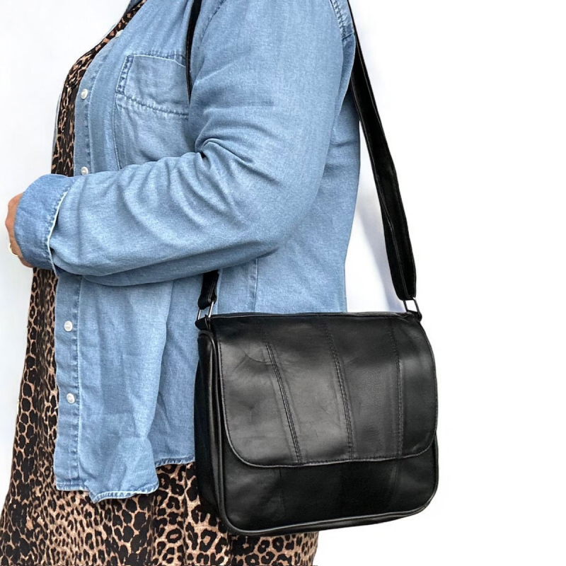 Sort Lissy skindtaske - Freja skind Sort Lissy skindtaske - Freja skind