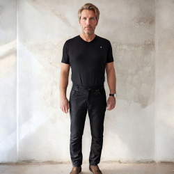 Sort herre læderbuks - Buffalo fra Freja skind