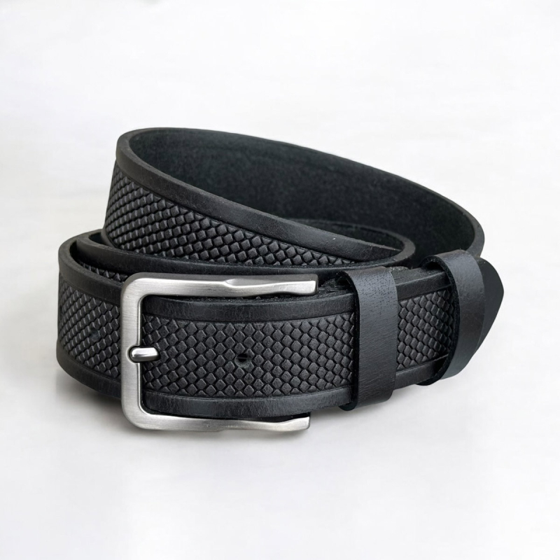 Sebring herrebælte i sort kernelæder - Freja skind