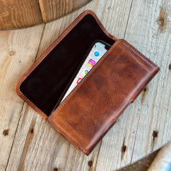 Jupiter mobiltaske i brun læder - Leather design JU 5085 - Freja skind