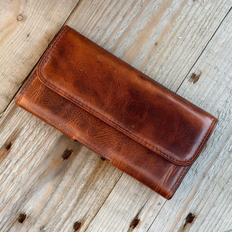 Jupiter mobiltaske i brun læder - Leather design JU 5085 - Freja skind