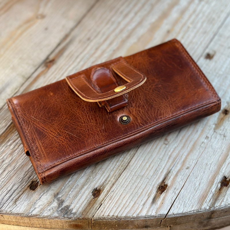 Jupiter mobiltaske i brun læder - Leather design JU 5085 - Freja skind