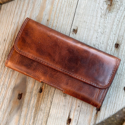 Jupiter mobiltaske i brun læder - Leather design JU 5085 - Freja skind